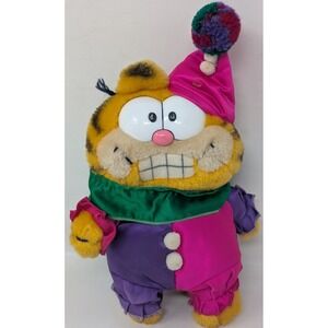 Garfield Clowning Around Jester Clown 7" Plush Stuffed Cat Dakin 1981 Vintage